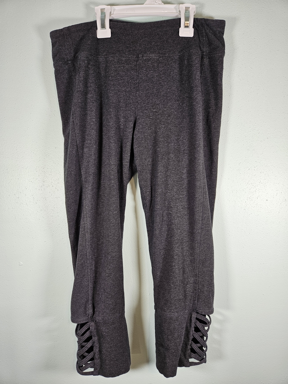 Marc New York Charcoal Crisscross Hem Active Leggings